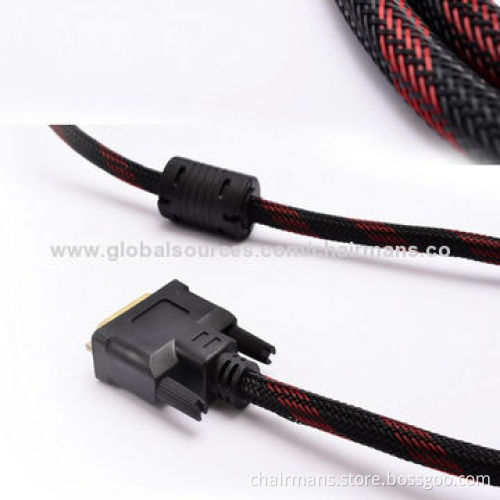 Gold-plated DVI Cable for Computers and TV, 1.5-50m